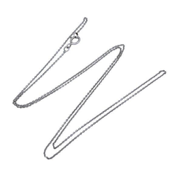 Vintage Sterling Silver 925 0.9mm Cable Chain Necklace 18" - Picture 1 of 3